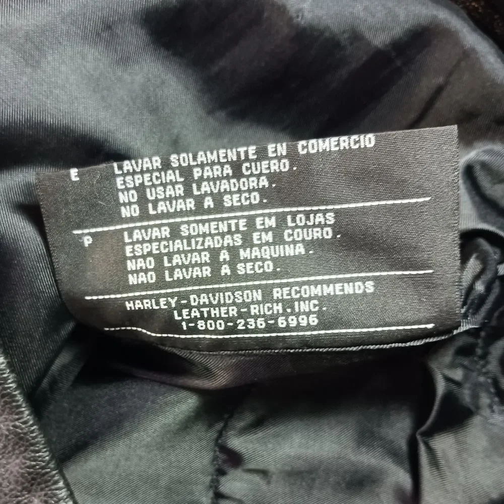 Harley-Davidson Men's Black Leather Biker Vest - Patches & Pins, USMC Veteran L. - Picture 8 of 16